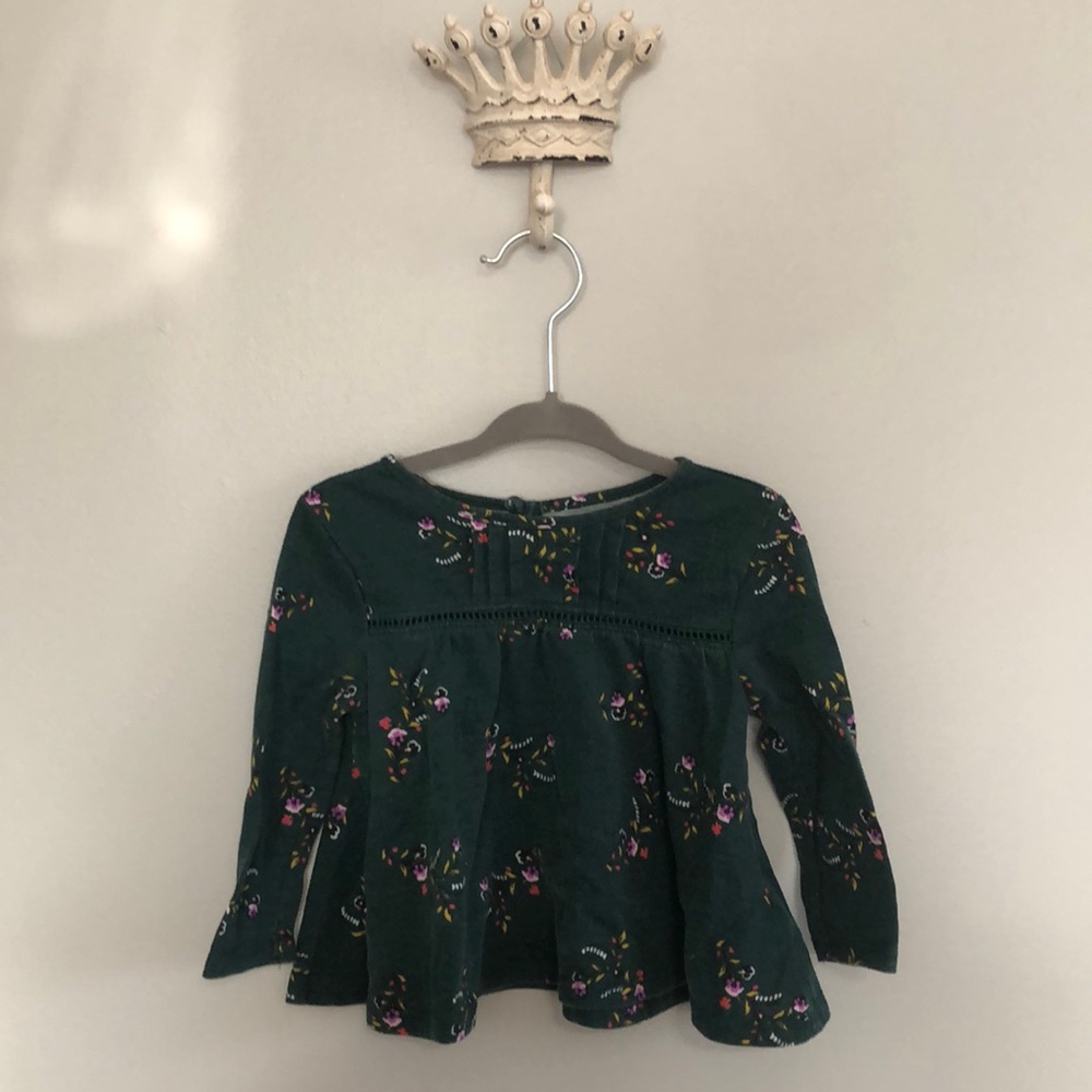 Adorable Green Floral Toddler Shirt